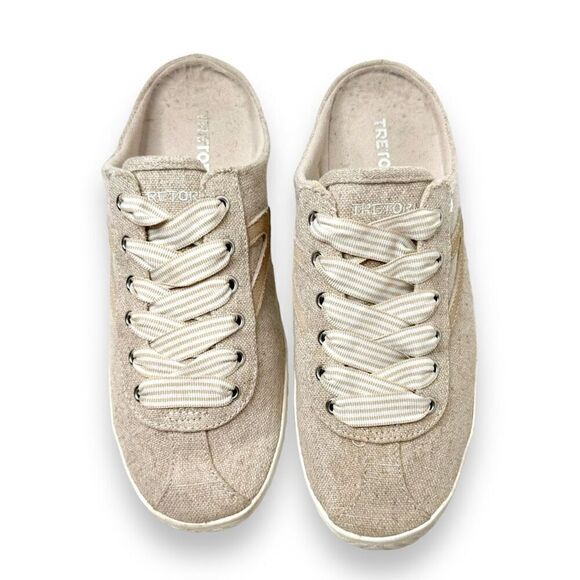 Tretorn Cam Slip-On Backless Canvas Sneakers in Natural Sand Women’s Size 9 - Picture 2 of 12